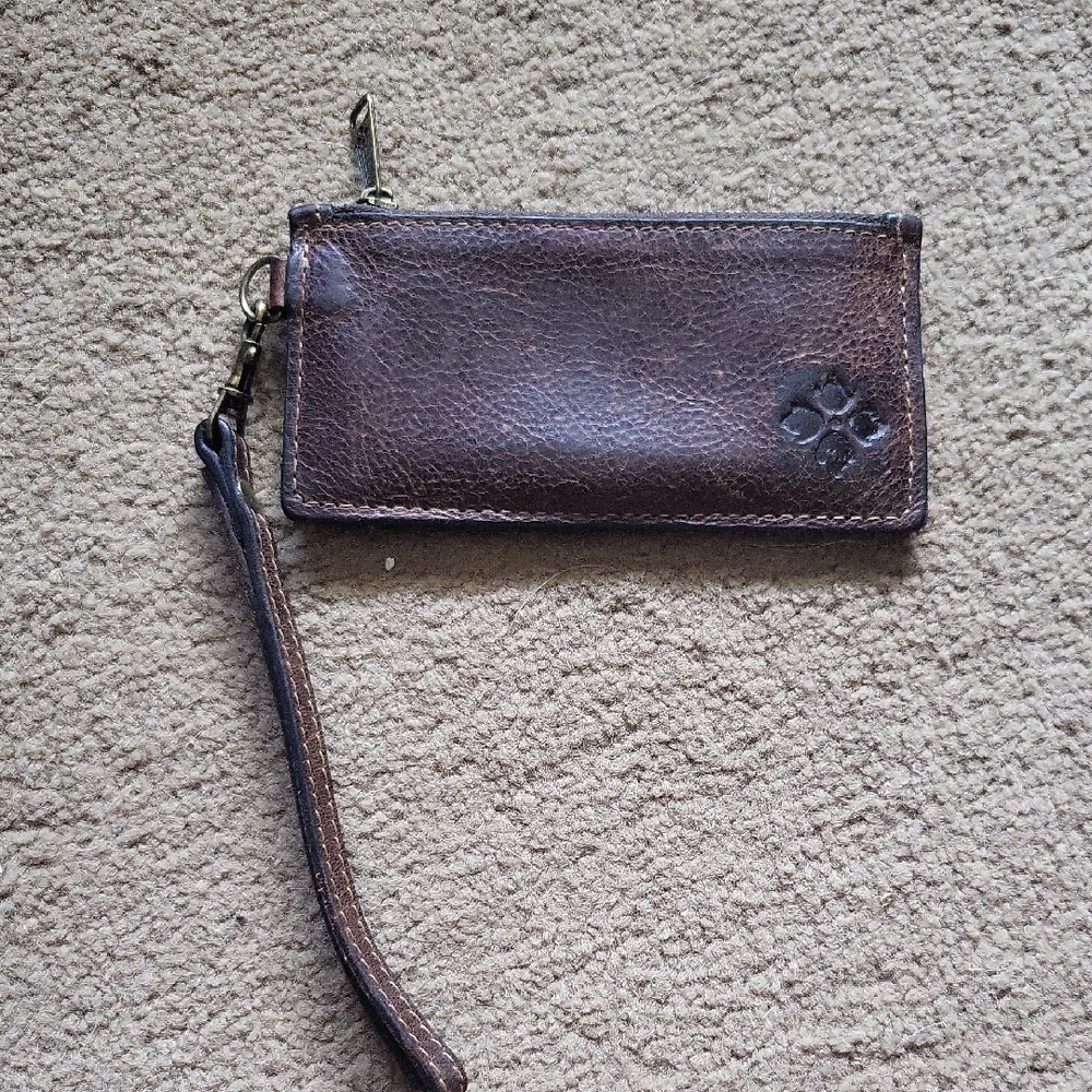 Patricia Nash Brown Leather Wristlet